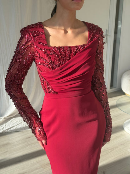 The Evona midi dress burgundy