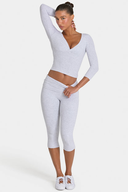 ButterCloud™ Capri Leggings in Grey Marl
