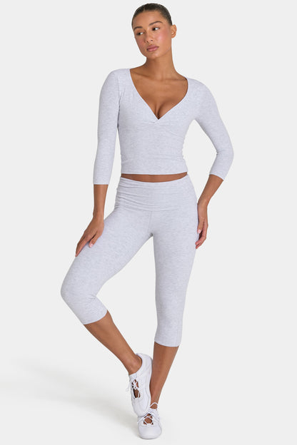 ButterCloud™ Capri Leggings in Grey Marl
