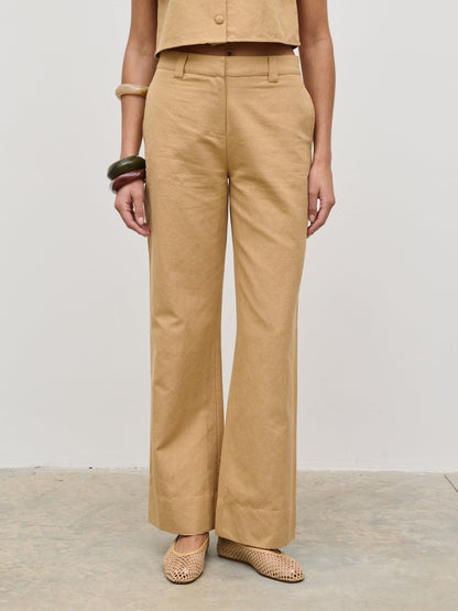 Blair Linen Trousers - Camel