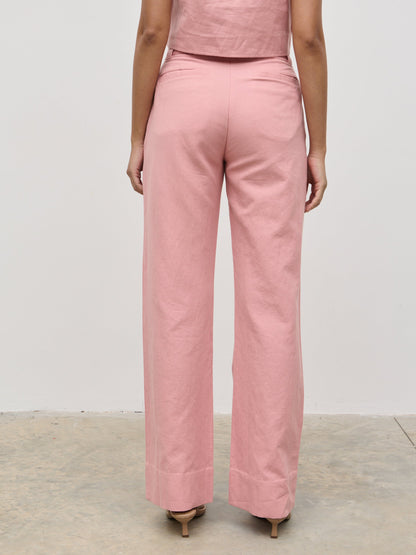 Blair Linen Trousers - Pink