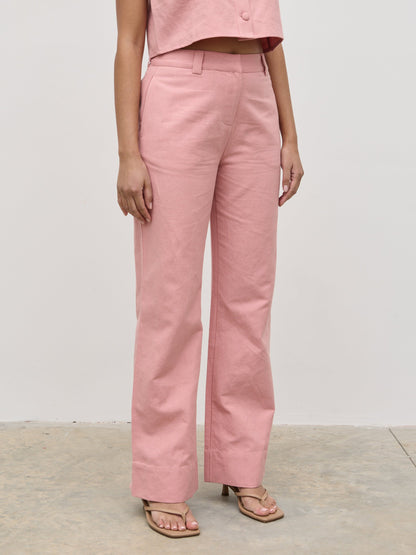 Blair Linen Trousers - Pink