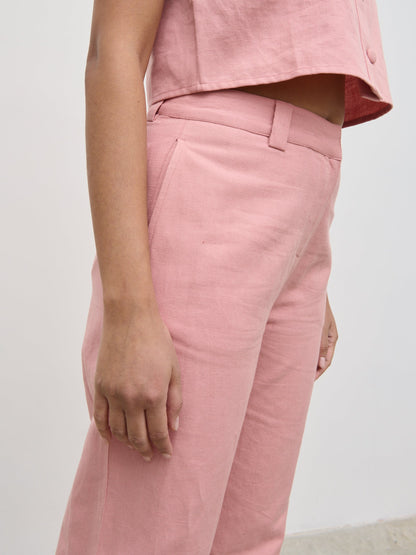 Blair Linen Trousers - Pink