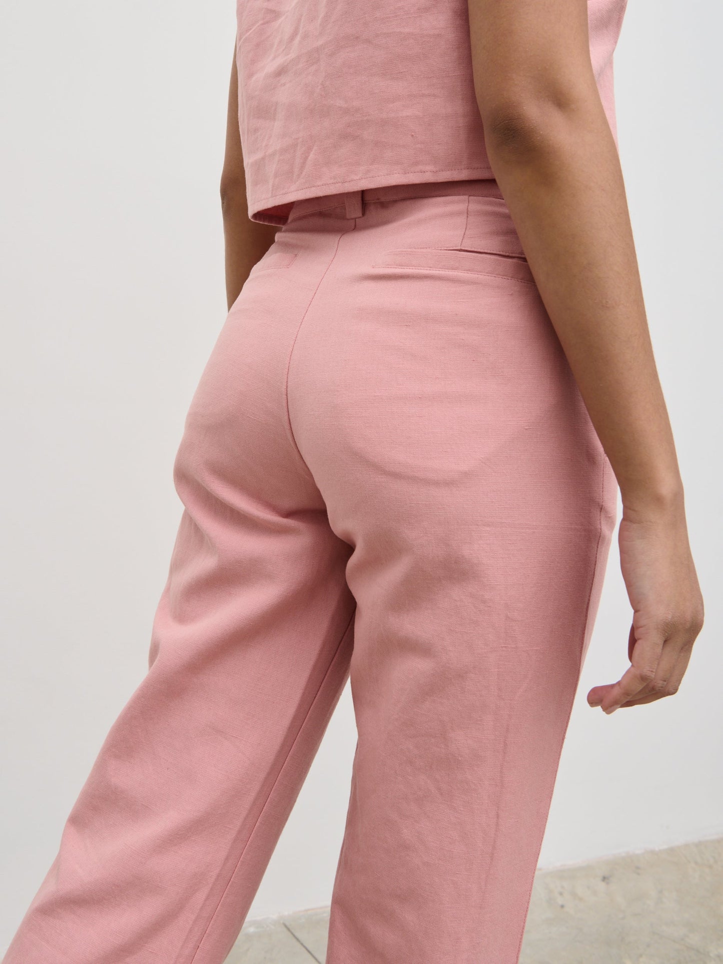 Blair Linen Trousers - Pink