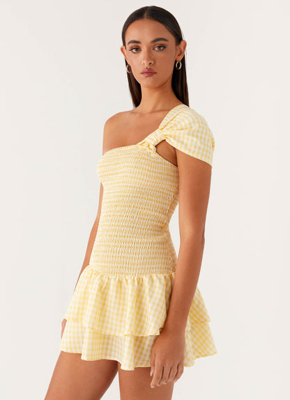 Brandy Mini Dress - Yellow Gingham