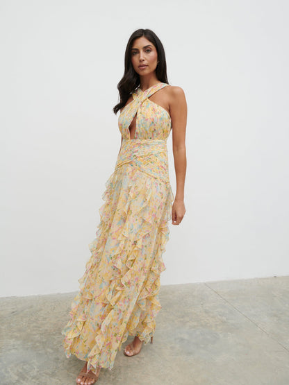 Brielle Maxi Dress - Multi Abstract Print