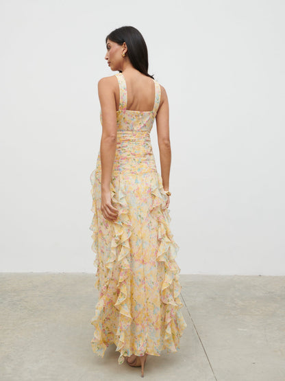 Brielle Maxi Dress - Multi Abstract Print