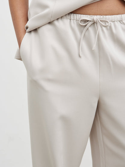 Brylee Tailored Drawstring Trousers - Stone