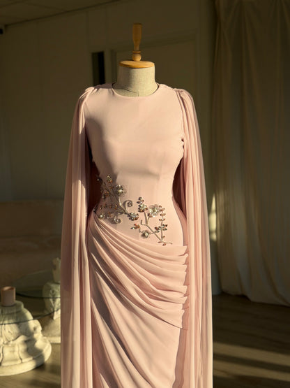 The Zehra dress burgundy soft pink