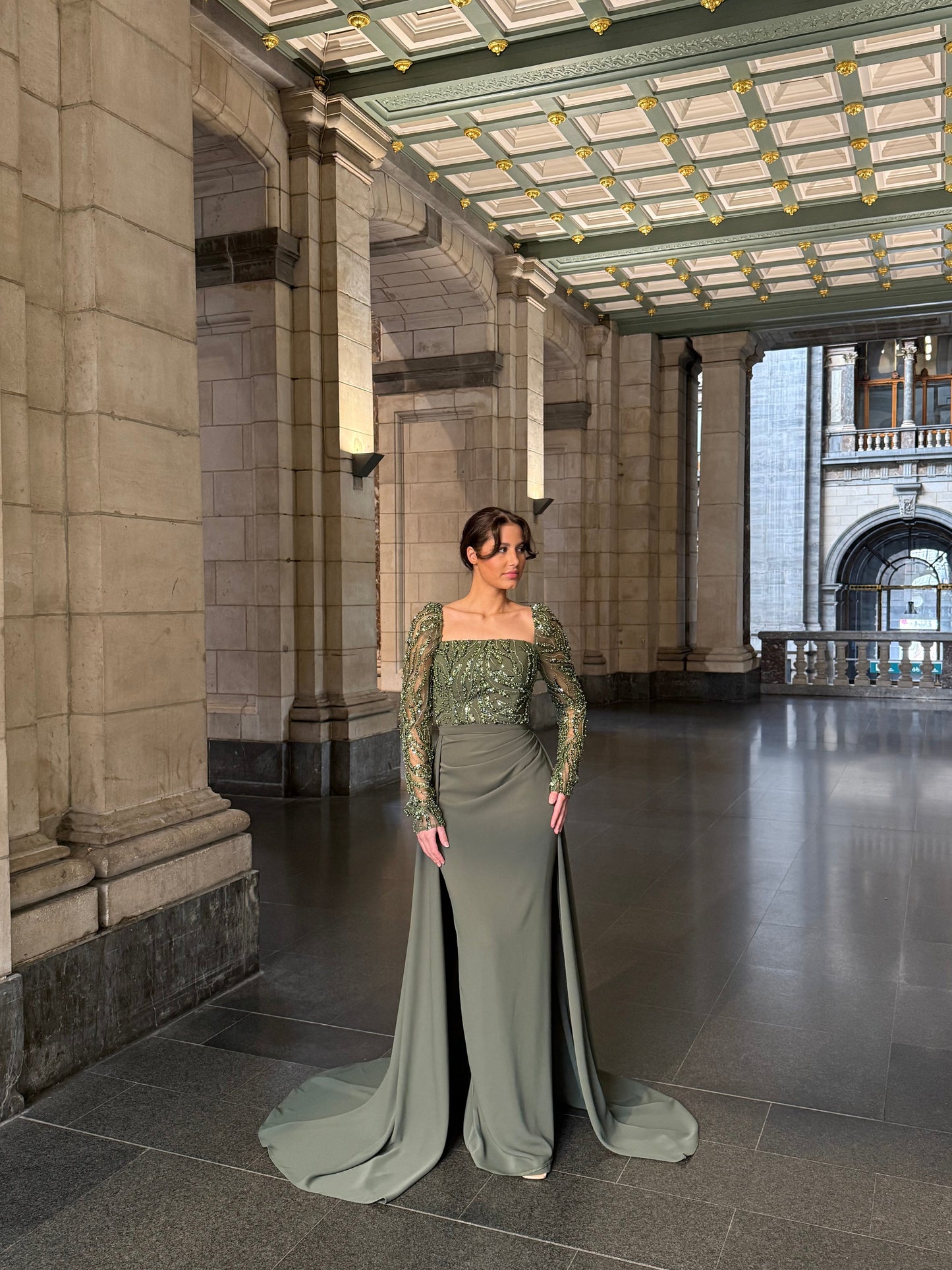 The Ayde dress khaki green