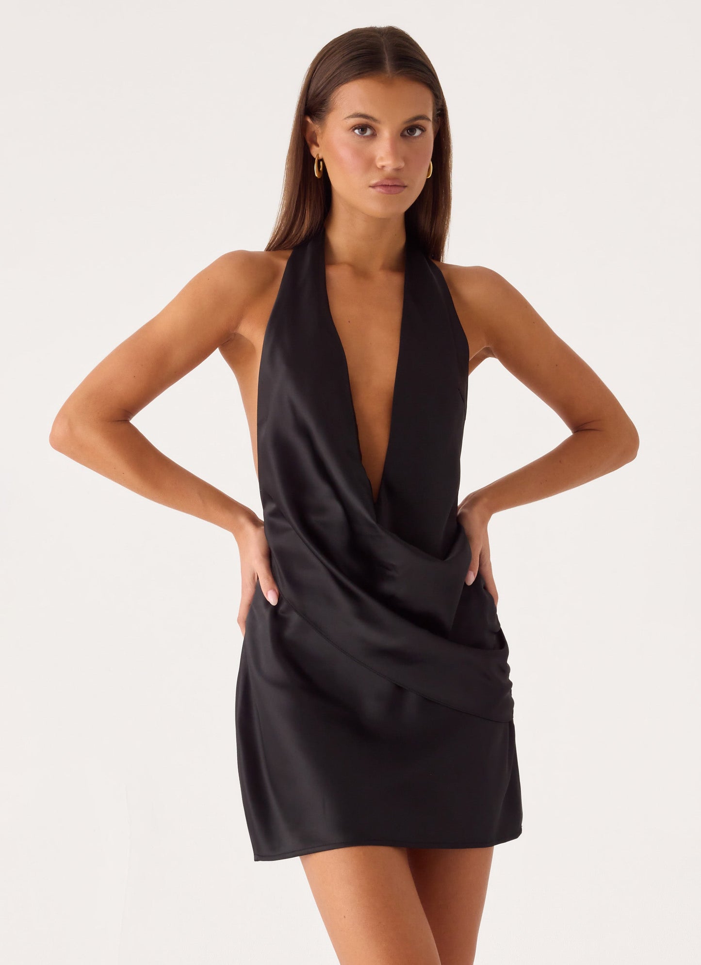 Calm Nights Mini Dress - Black