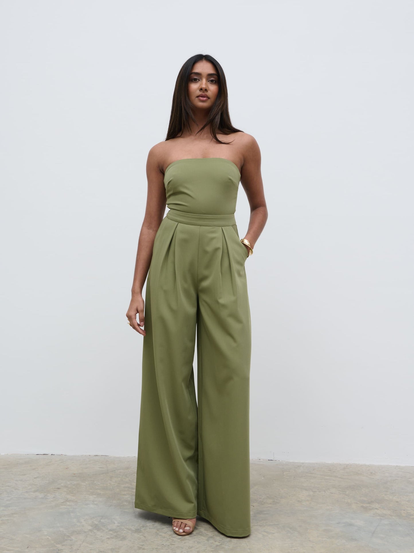 Campbell Bandeau Jumpsuit - Olive