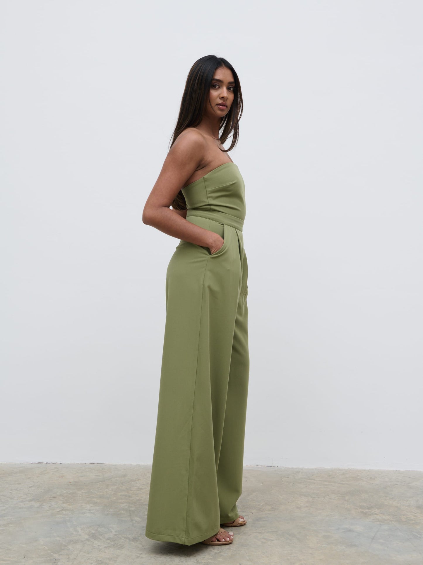 Campbell Bandeau Jumpsuit - Olive