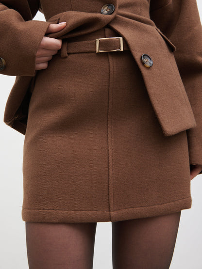 Colby Mini Skirt - Brown