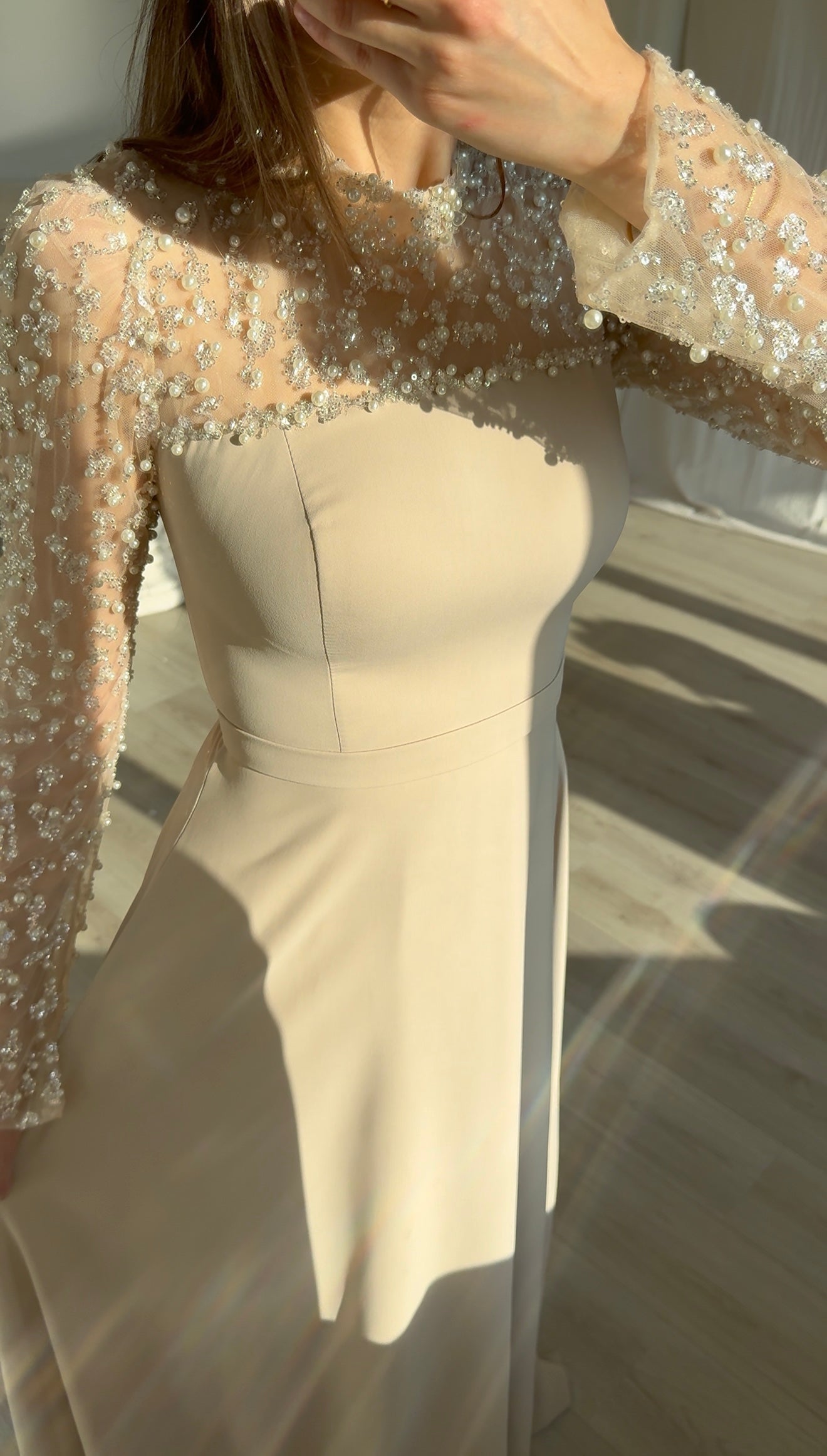 The Darla dress beige maxi