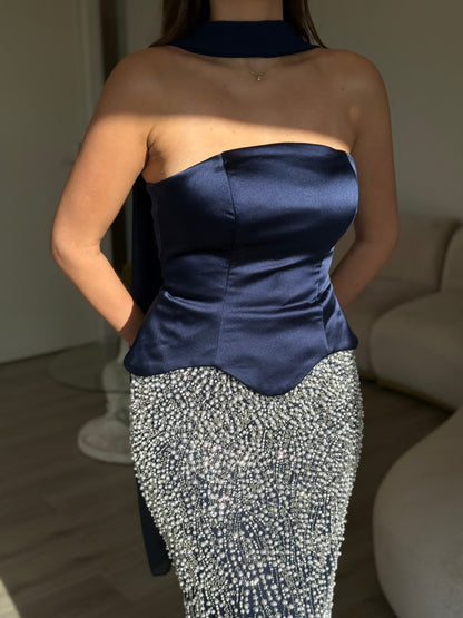 The Mona dress navy blue