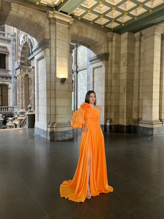 The Hira dress orange