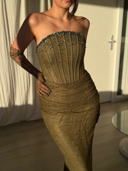 The Jasmine dress dark green