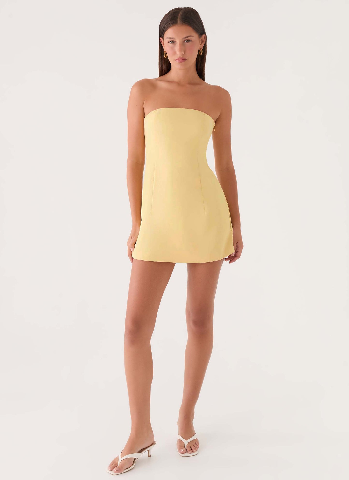Della Strapless Mini Dress - Yellow