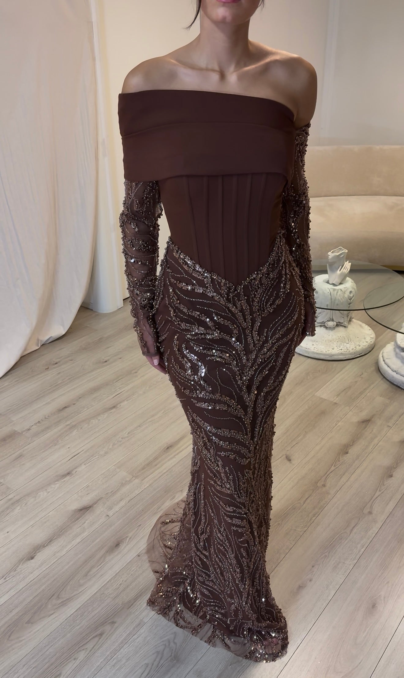 The Aleya dress brown