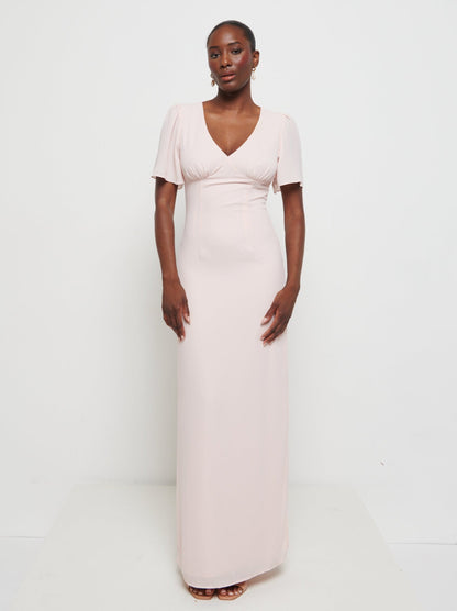 Edie Chiffon Maxi Bridesmaids Dress - Blush