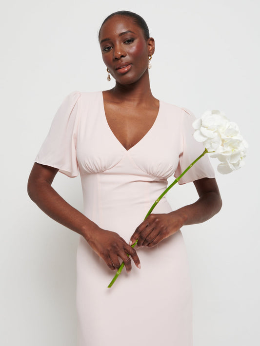 Edie Chiffon Maxi Bridesmaids Dress - Blush