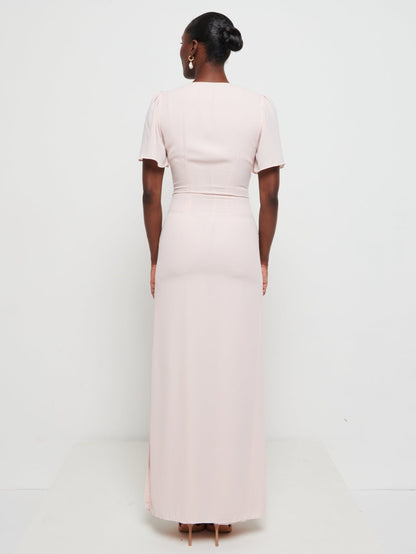 Edie Chiffon Maxi Bridesmaids Dress - Blush