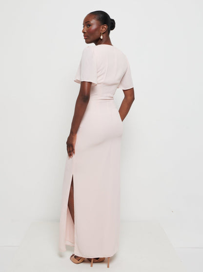 Edie Chiffon Maxi Bridesmaids Dress - Blush