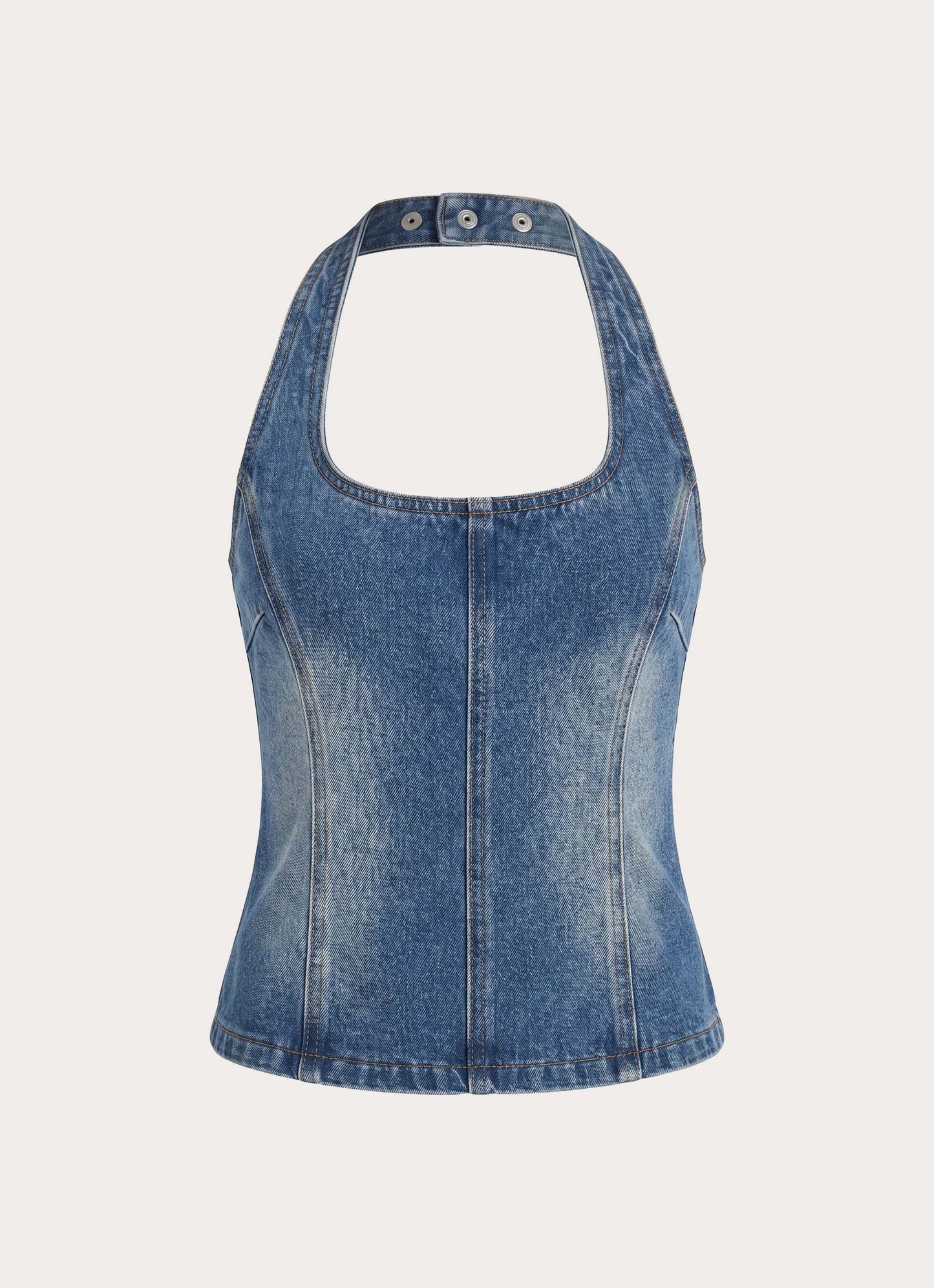 Eliah Denim Halter Top - Blue