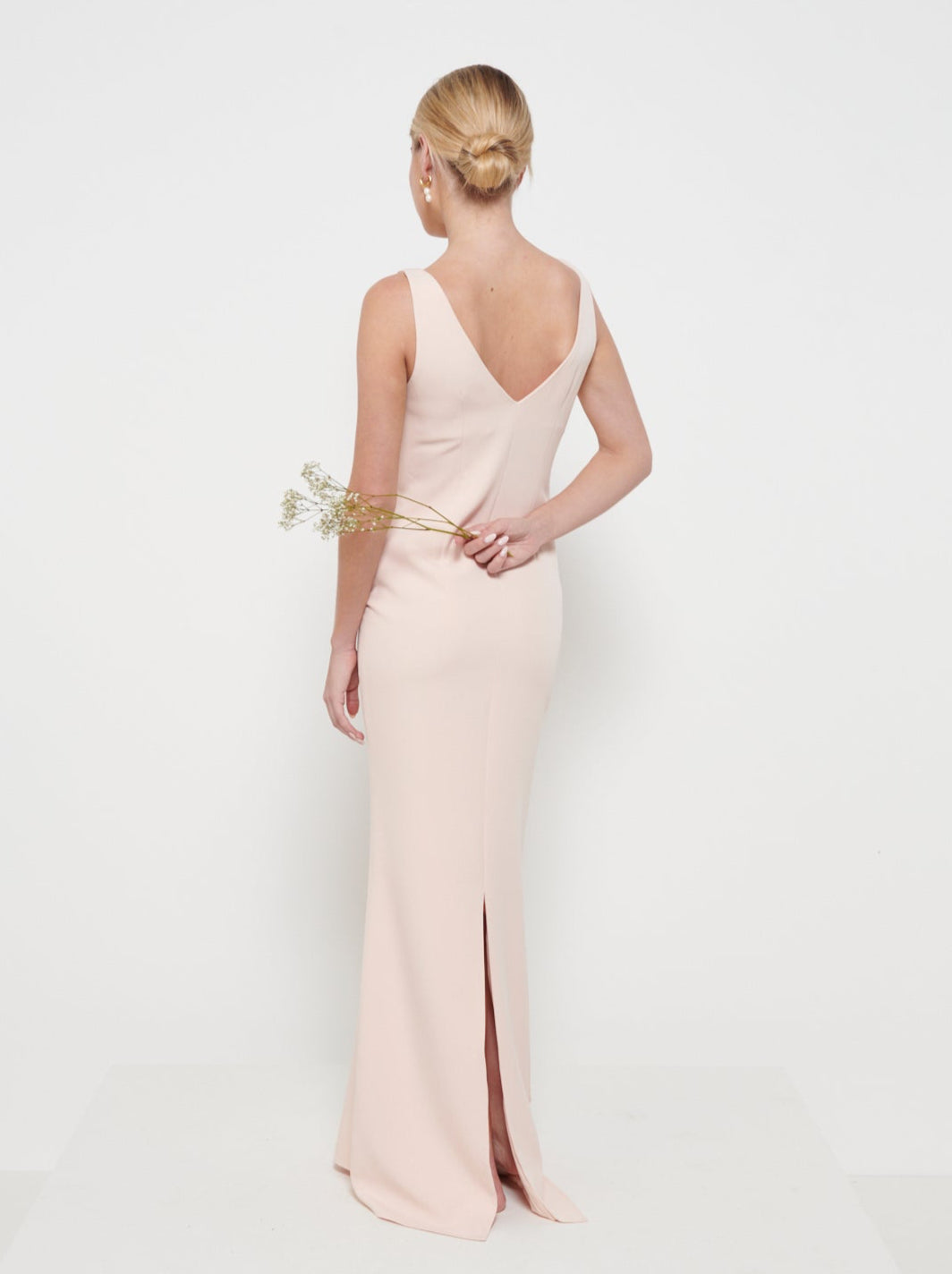 Esmee Crepe Maxi Bridesmaid Dress - Blush