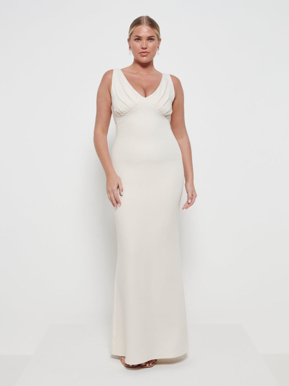 Esmee Crepe Bridesmaid Maxi Dress - Champagne