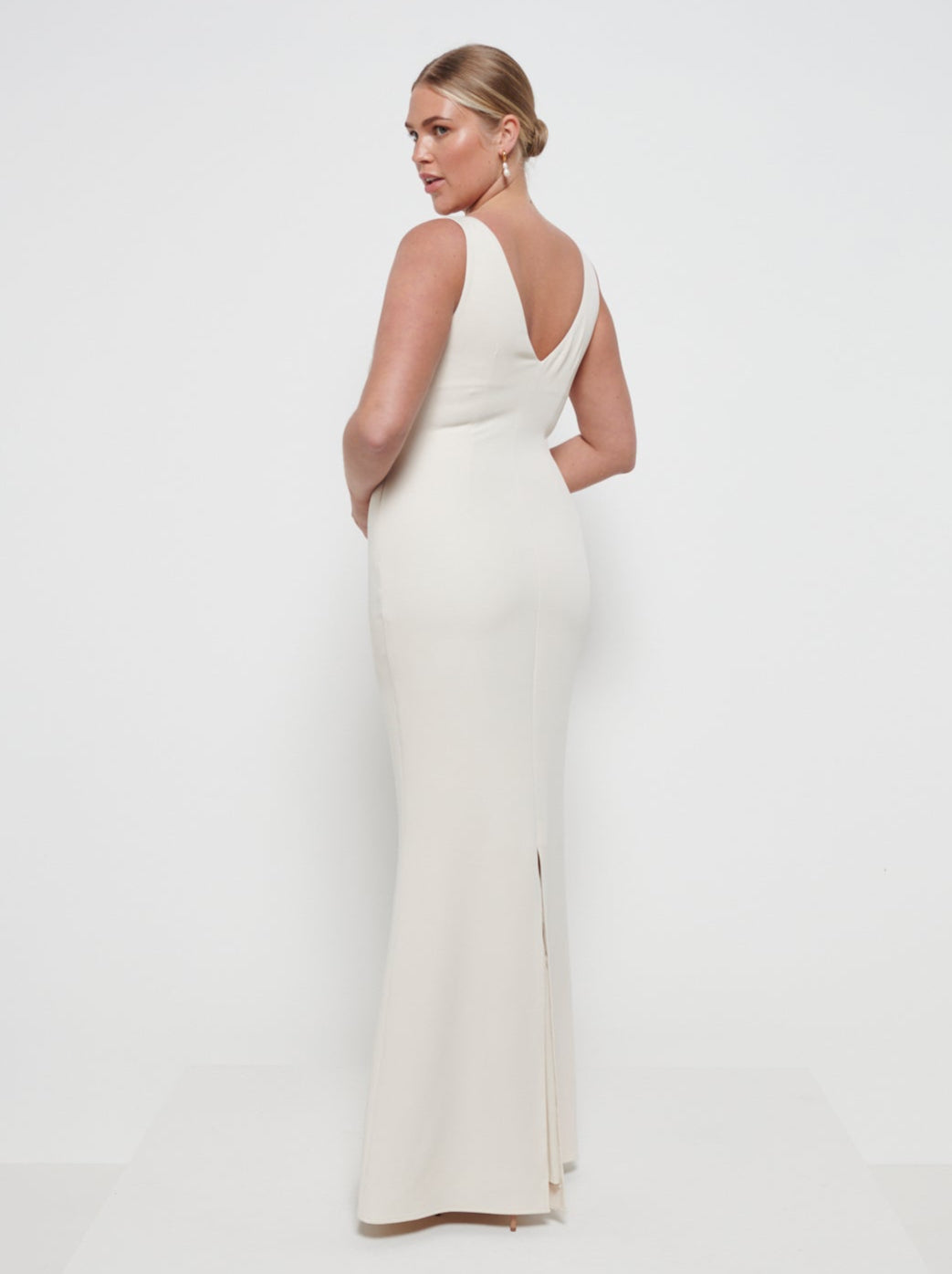 Esmee Crepe Bridesmaid Maxi Dress - Champagne