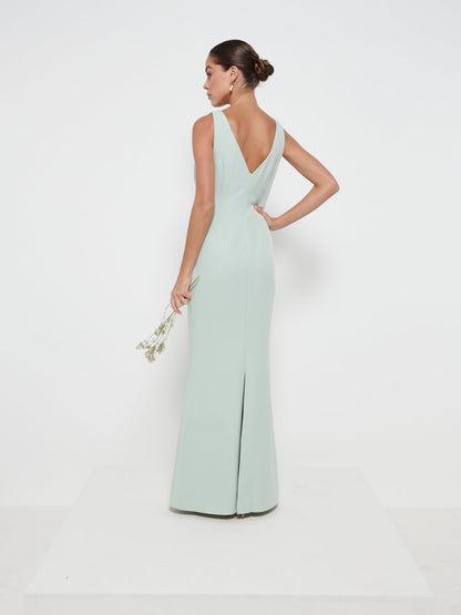 Esmee Crepe Maxi Bridesmaid Dress - Sage