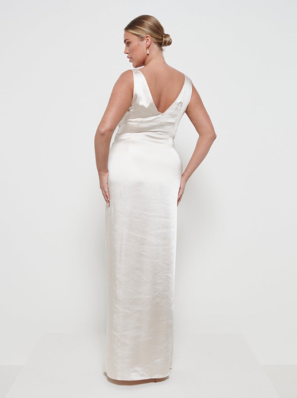 Esmee Wrap Maxi Bridesmaid Dress - Matte Champagne