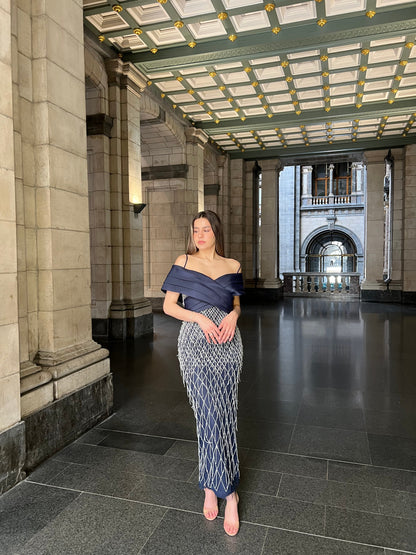 The Delina dress dark blue