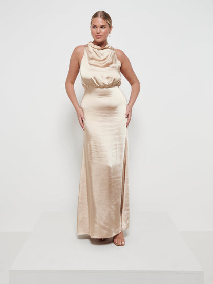 Farrah Maxi Bridesmaid Dress - Matte Bronze