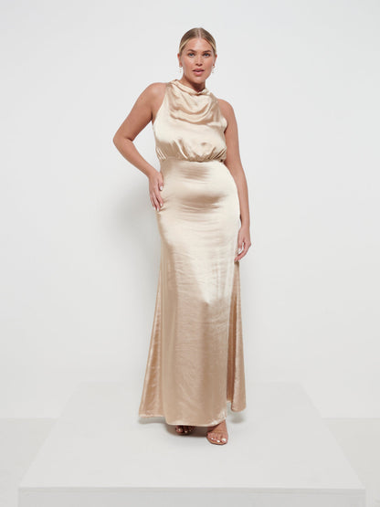 Farrah Maxi Bridesmaid Dress - Matte Bronze