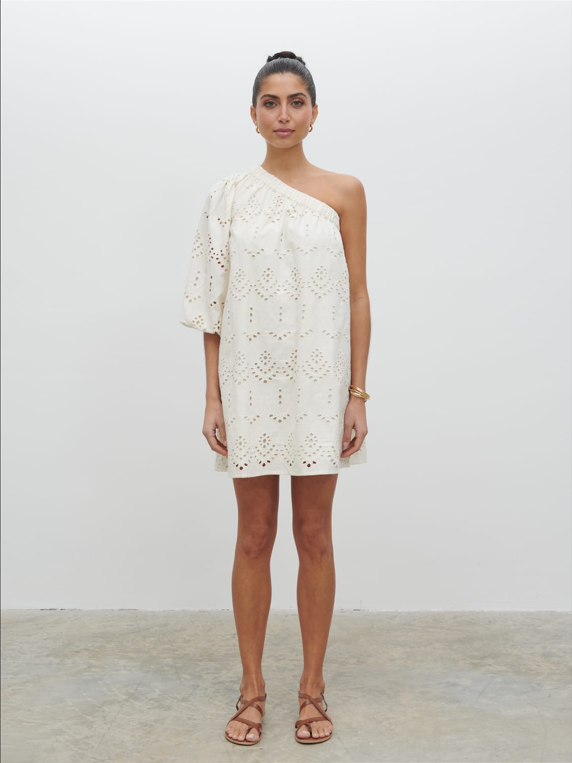 Fawn Broderie Mini Dress - Natural