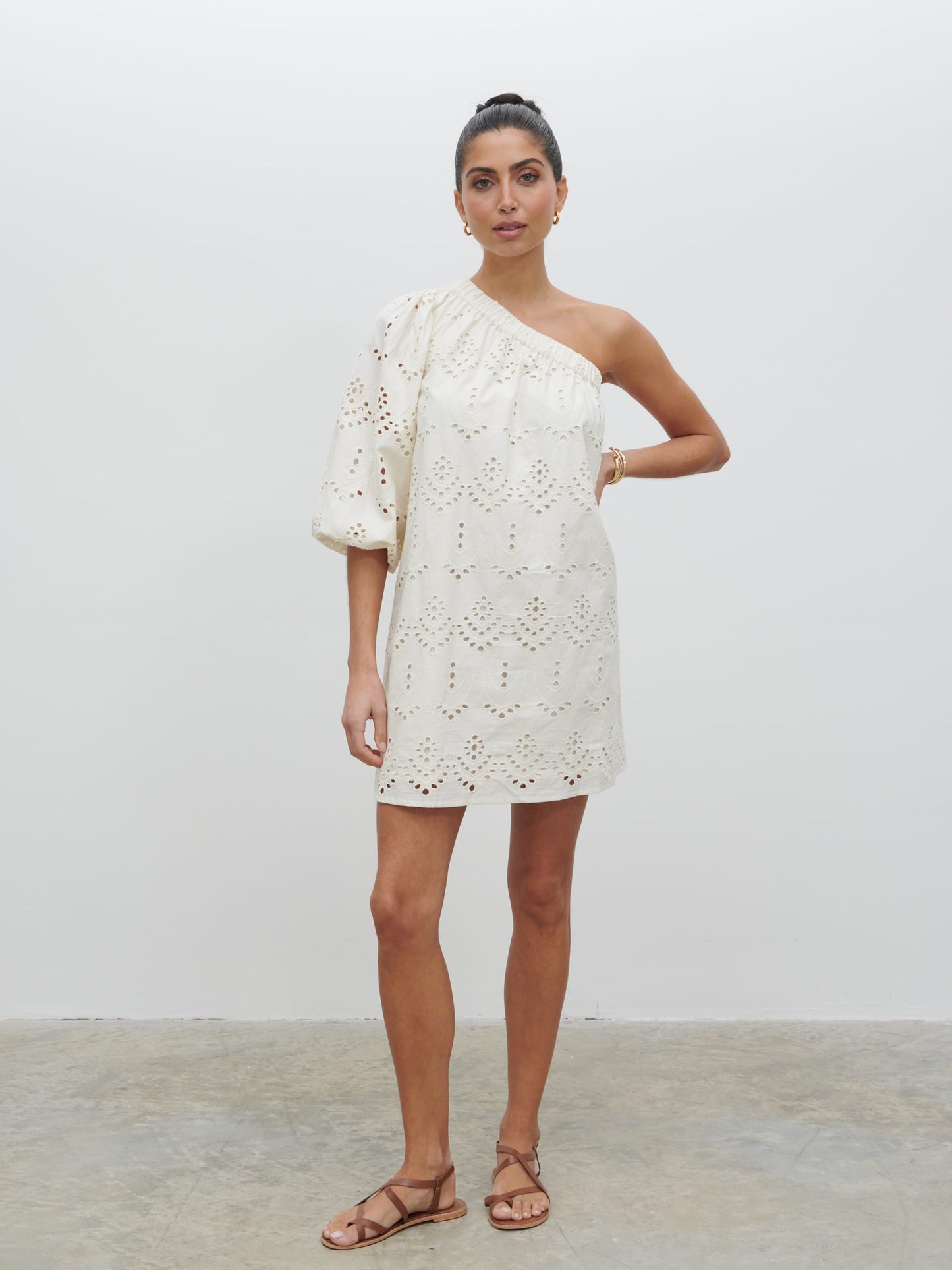 Fawn Broderie Mini Dress - Natural