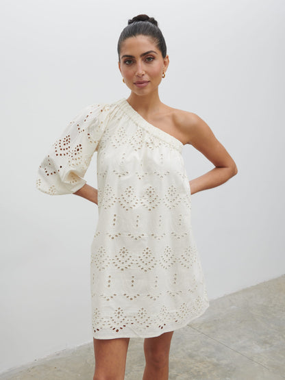 Fawn Broderie Mini Dress - Natural