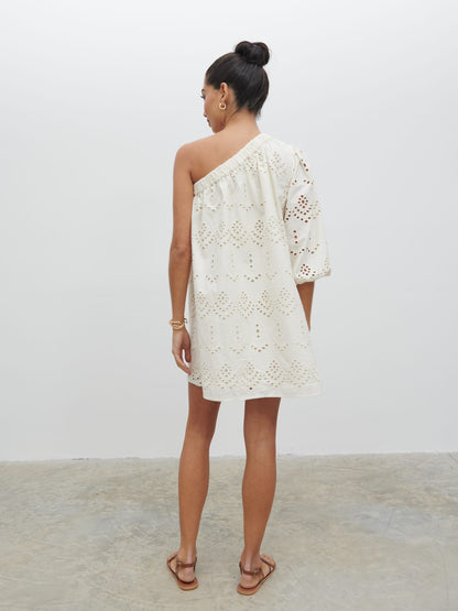 Fawn Broderie Mini Dress - Natural