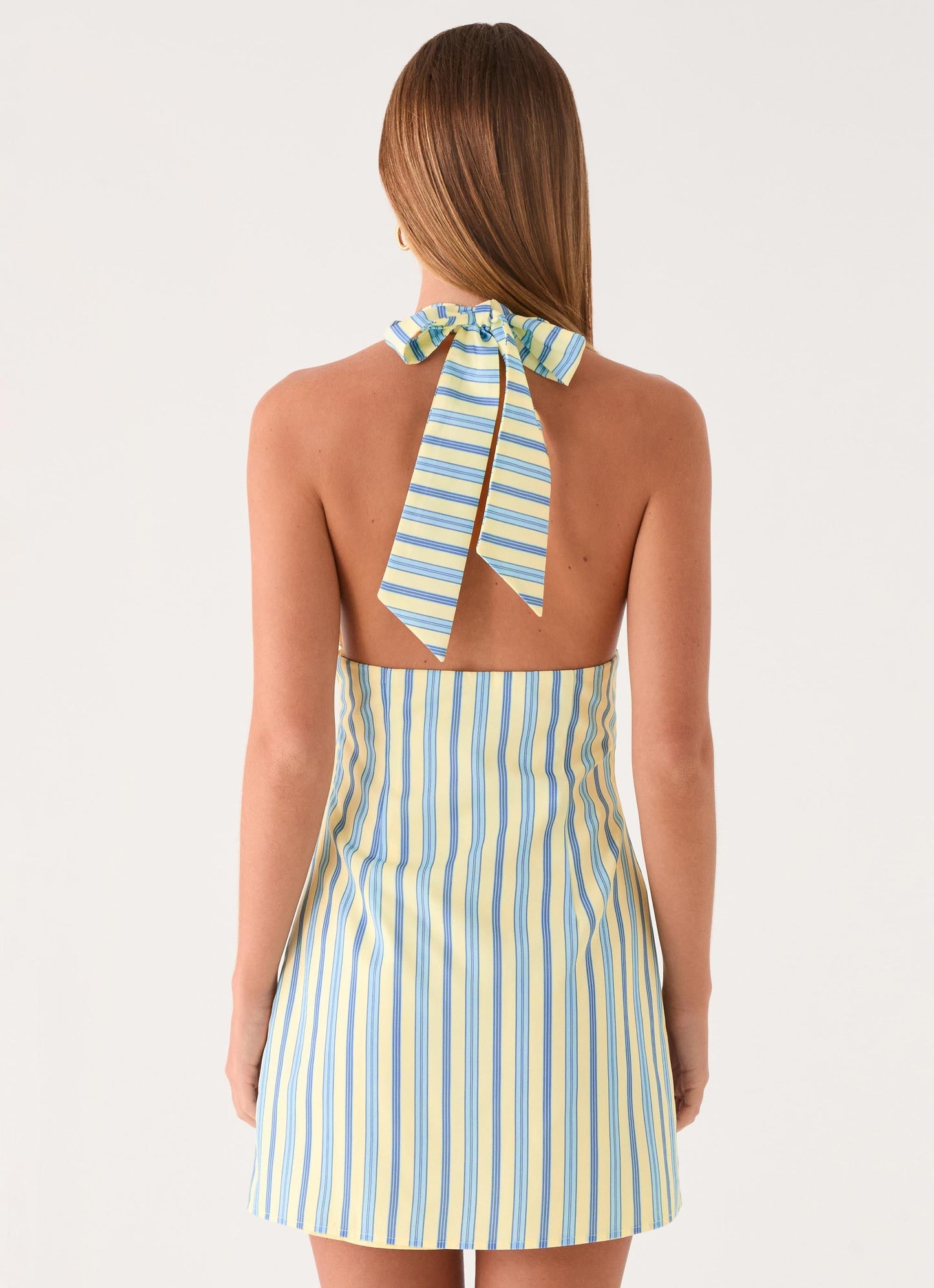 Feyric Mini Dress - Mint Banana Stripe