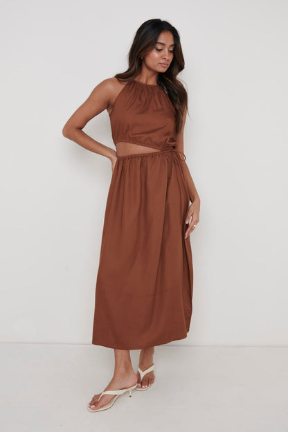 Fleur Cut Out Midaxi - Espresso