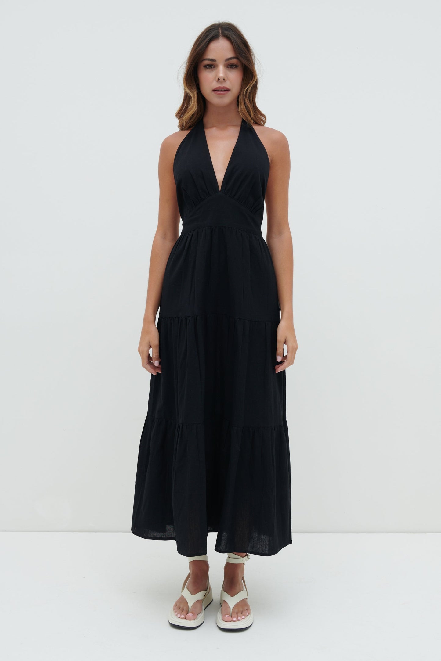 Gabrielle Halterneck Midaxi Dress - Black