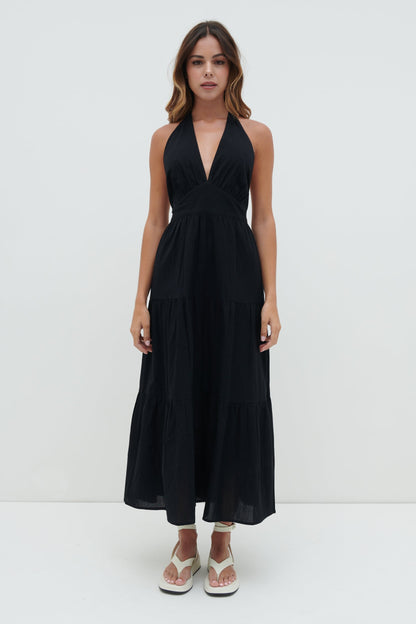 Gabrielle Halterneck Midaxi Dress - Black