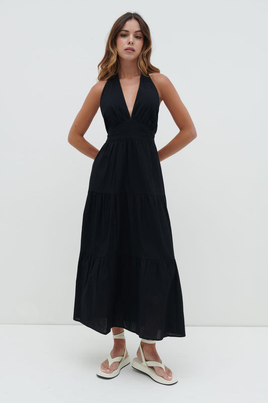 Gabrielle Halterneck Midaxi Dress - Black