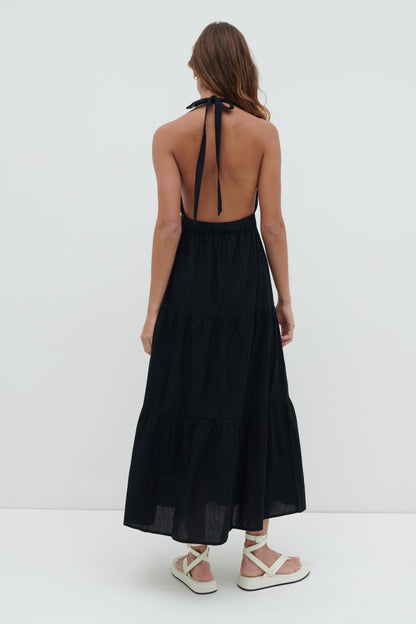 Gabrielle Halterneck Midaxi Dress - Black