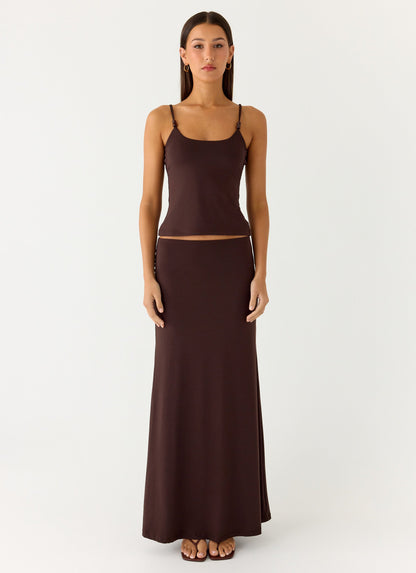 Garrix Bead Cami Top - Chocolate