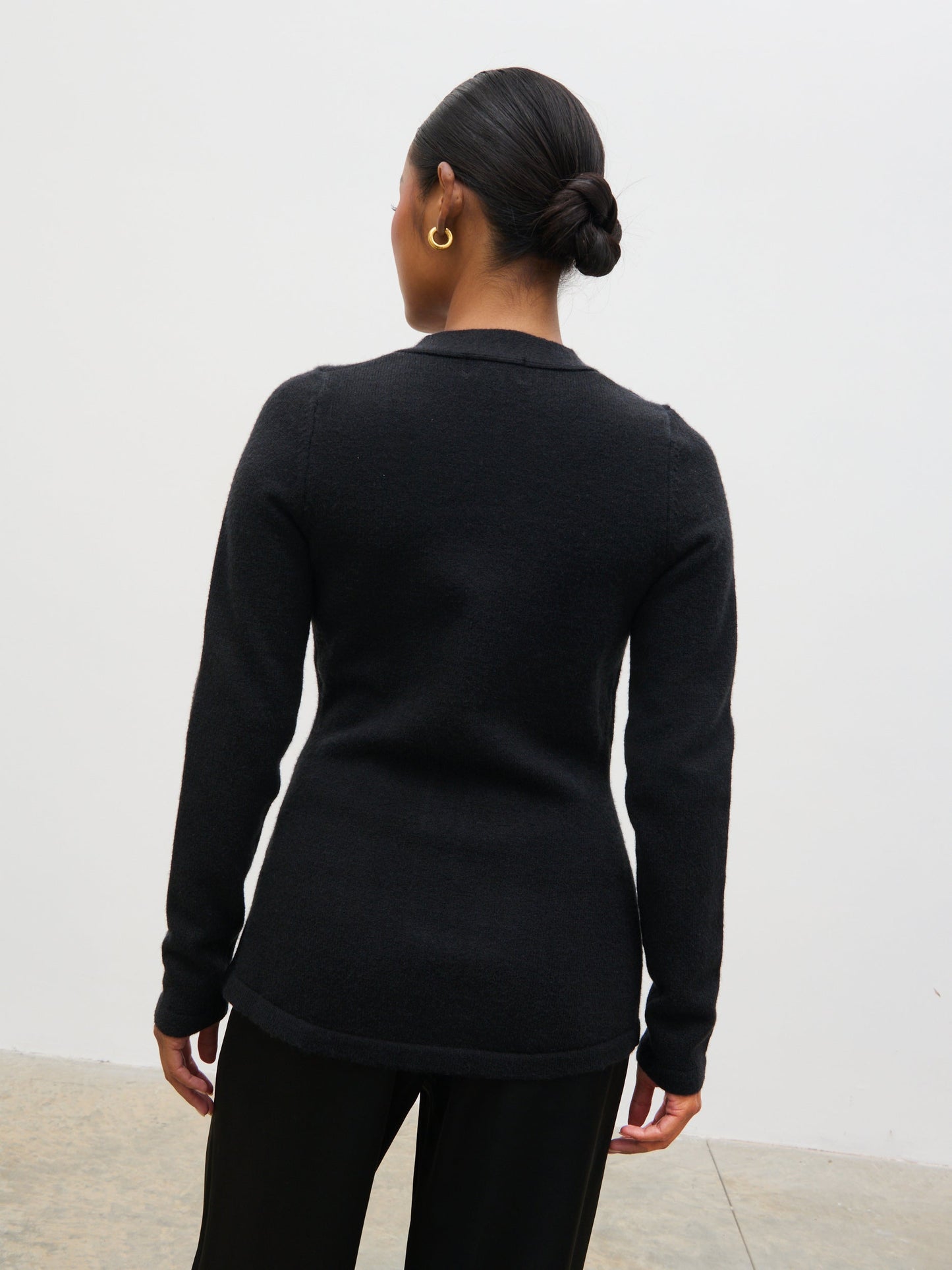 Gemma Longline Hourglass Knit Cardigan - Black