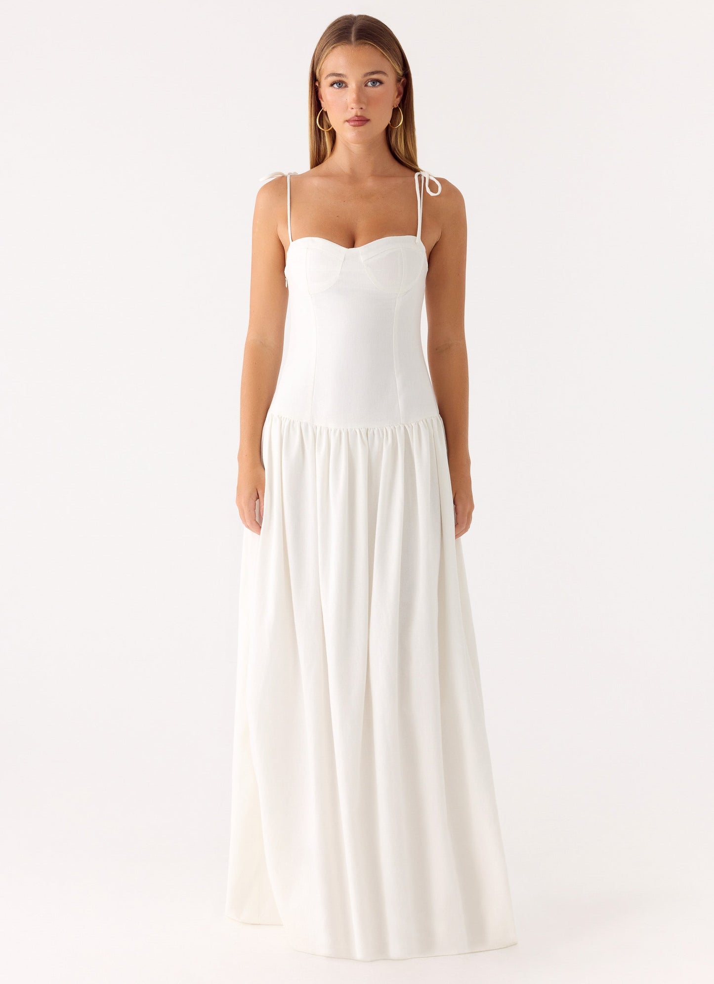 Giovanna Linen Maxi Dress - White